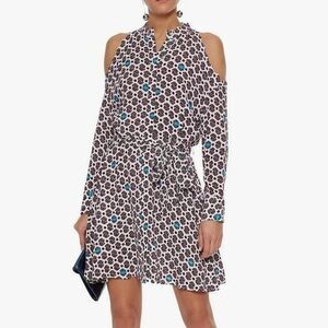 Maje Black and White Floral Mini Dress